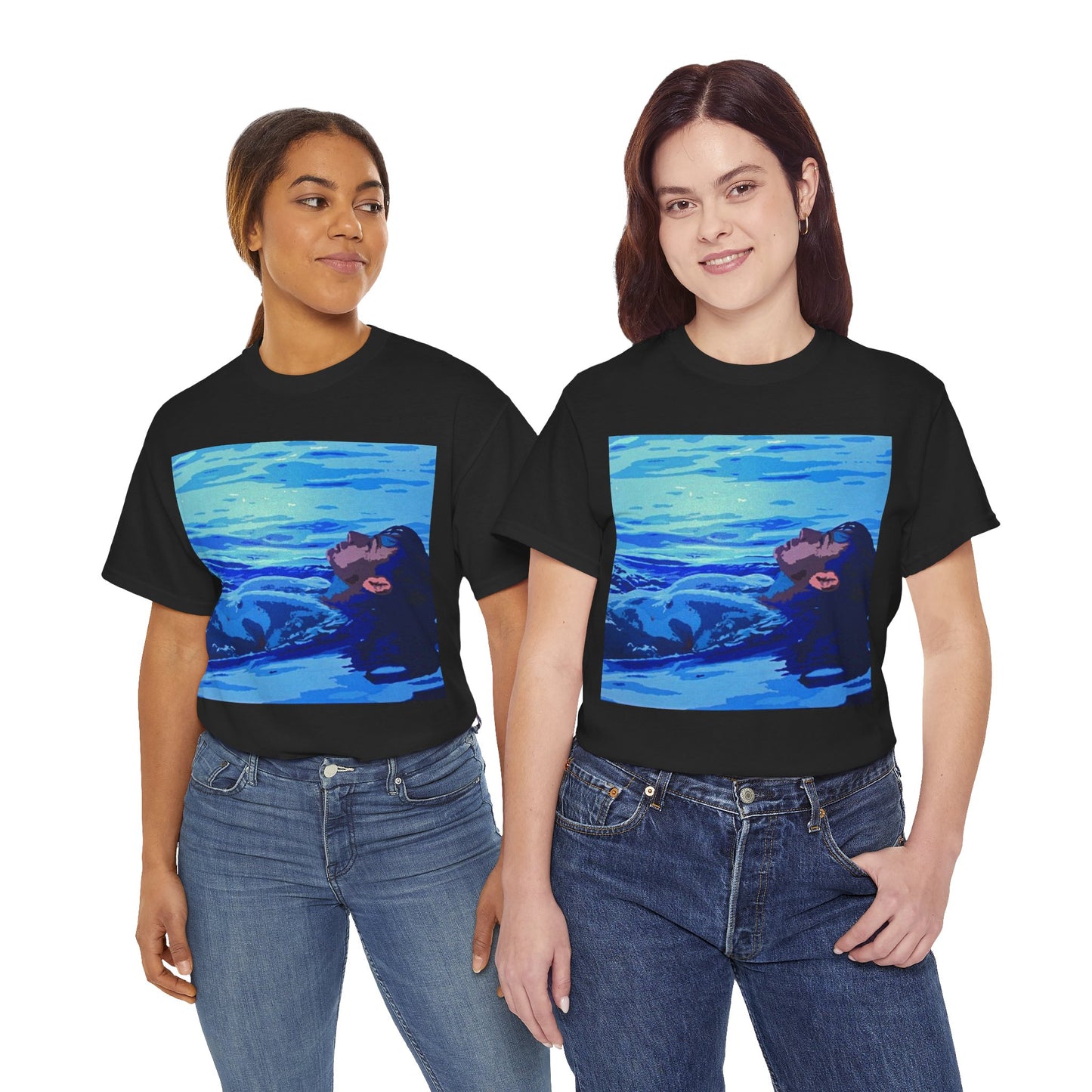 REPOSE - WATER this T-shirt features a male figure floats on a pool of cool water in this abstract portrait from the Dean Crozier Gallery.