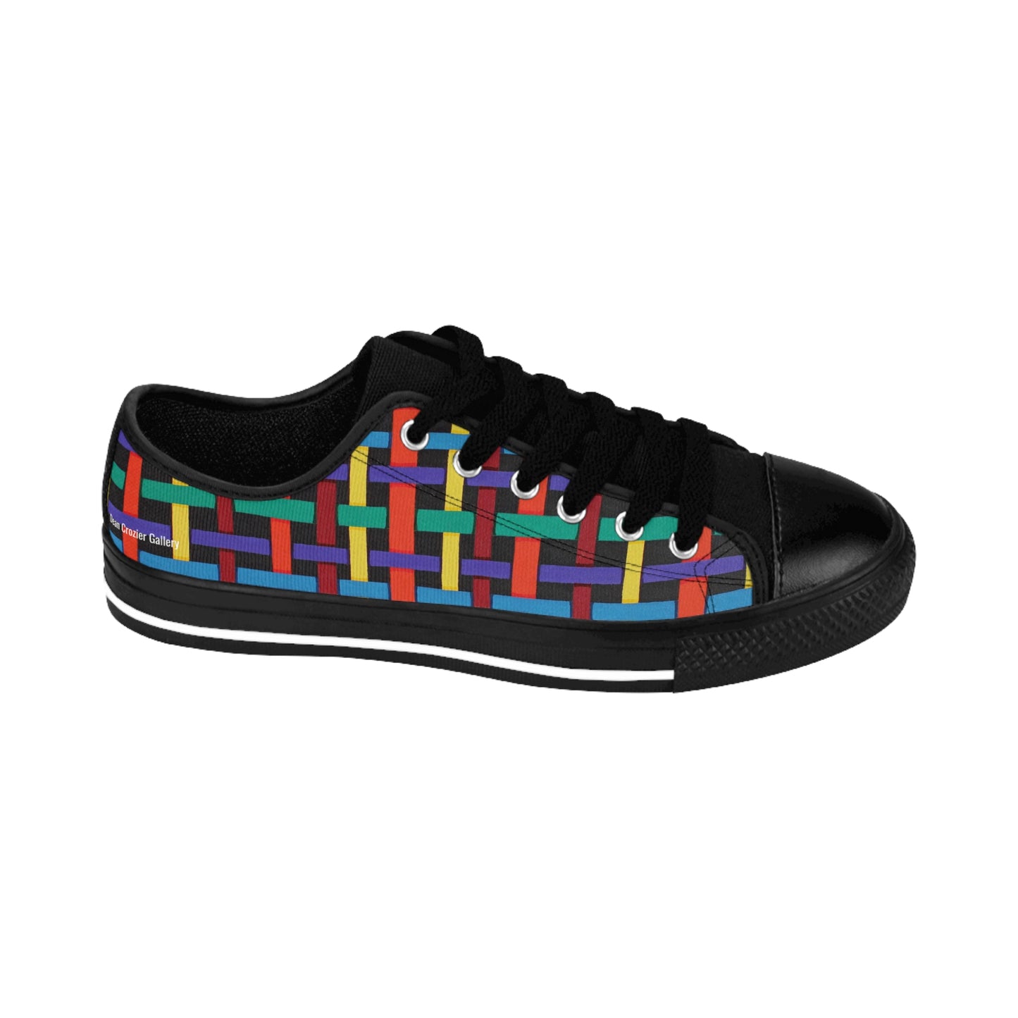 Colorful woven pattern women's sneakers - casual sneakers featuring a detail from the artwork RIBBON