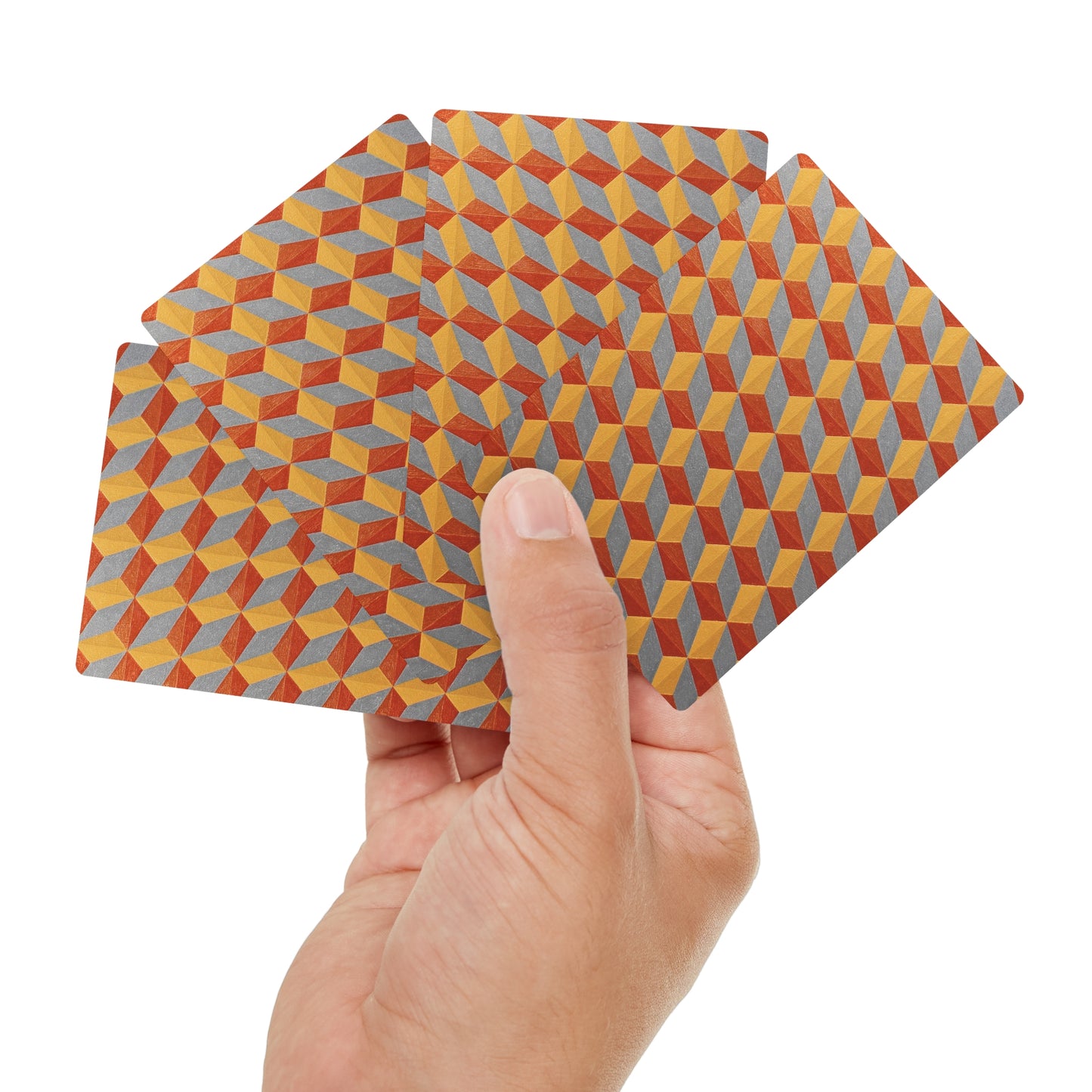 OPTICS 2 Abstract Stacked Cubes Art Print — Optical Illusion Poker Cards Design