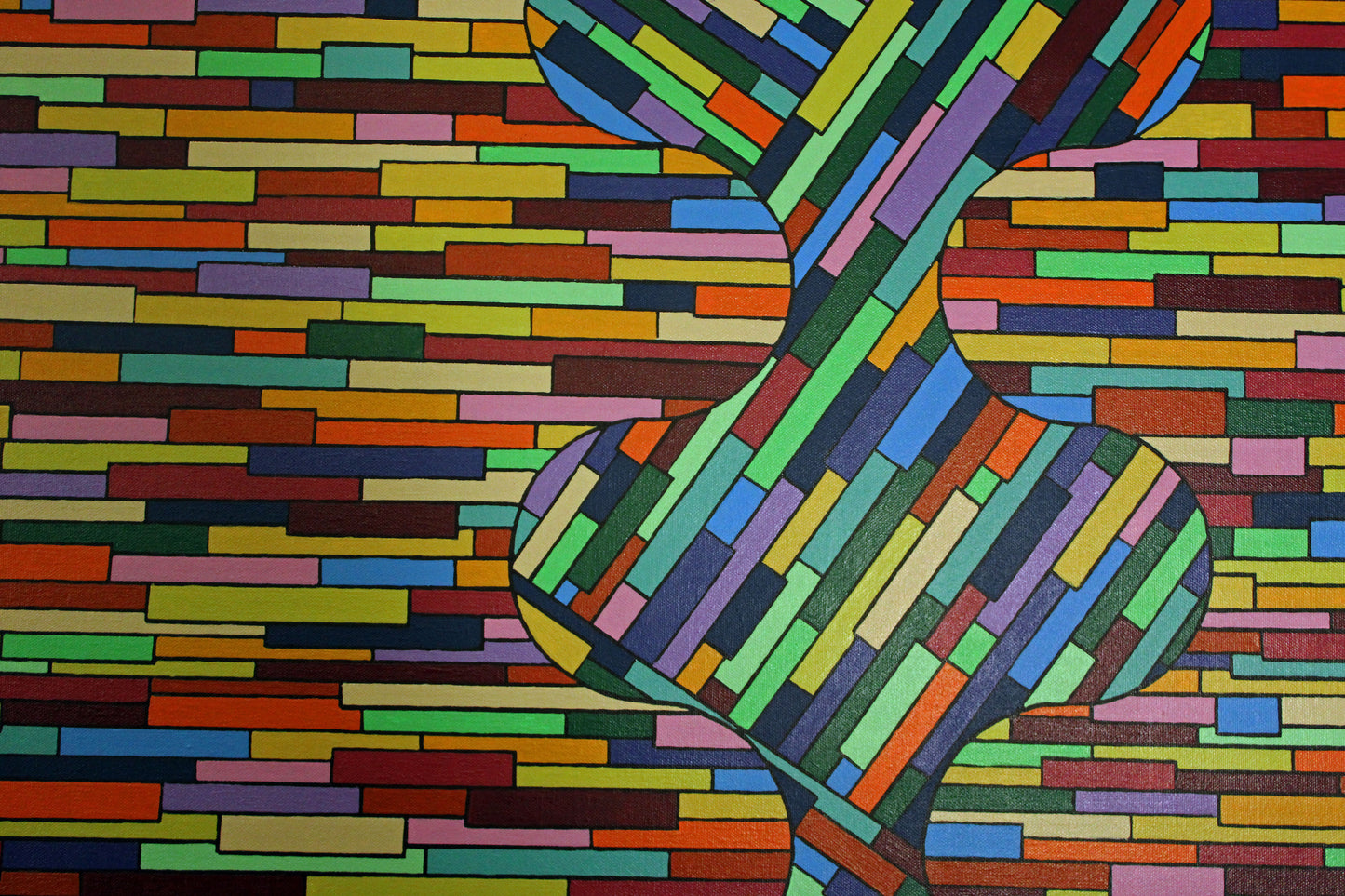 ANXIETY 2 A wave of anxiety floating through an otherwise ordered mind. A geometric abstract artwork.