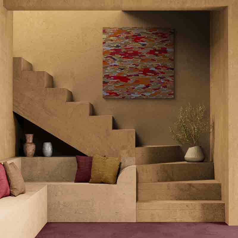 CAMO Camouflage for a disco queen. A modern abstract artwork. Synthetic polymer with gold and copper leaf.