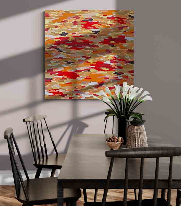 CAMO Camouflage for a disco queen. A modern abstract artwork. Synthetic polymer with gold and copper leaf.