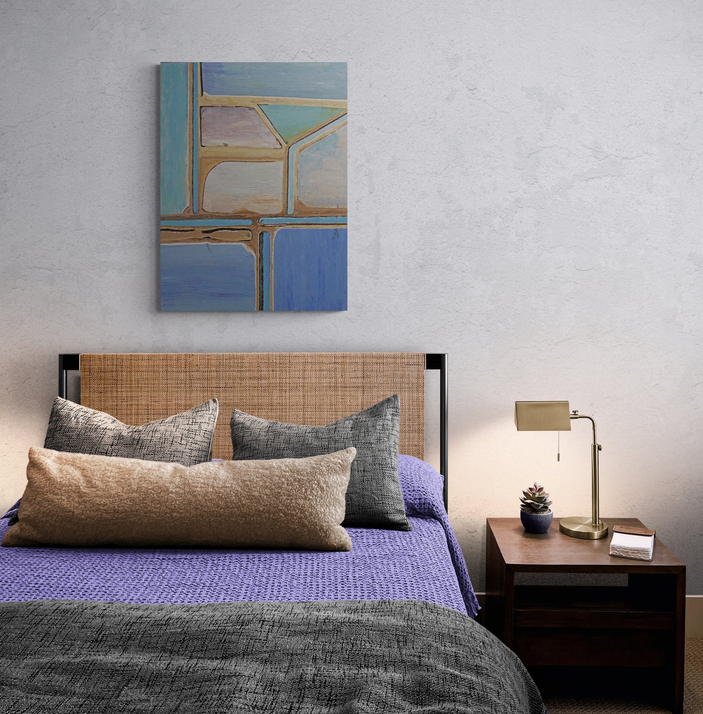 SALT PANS 4 paintings for a natural cool decor.