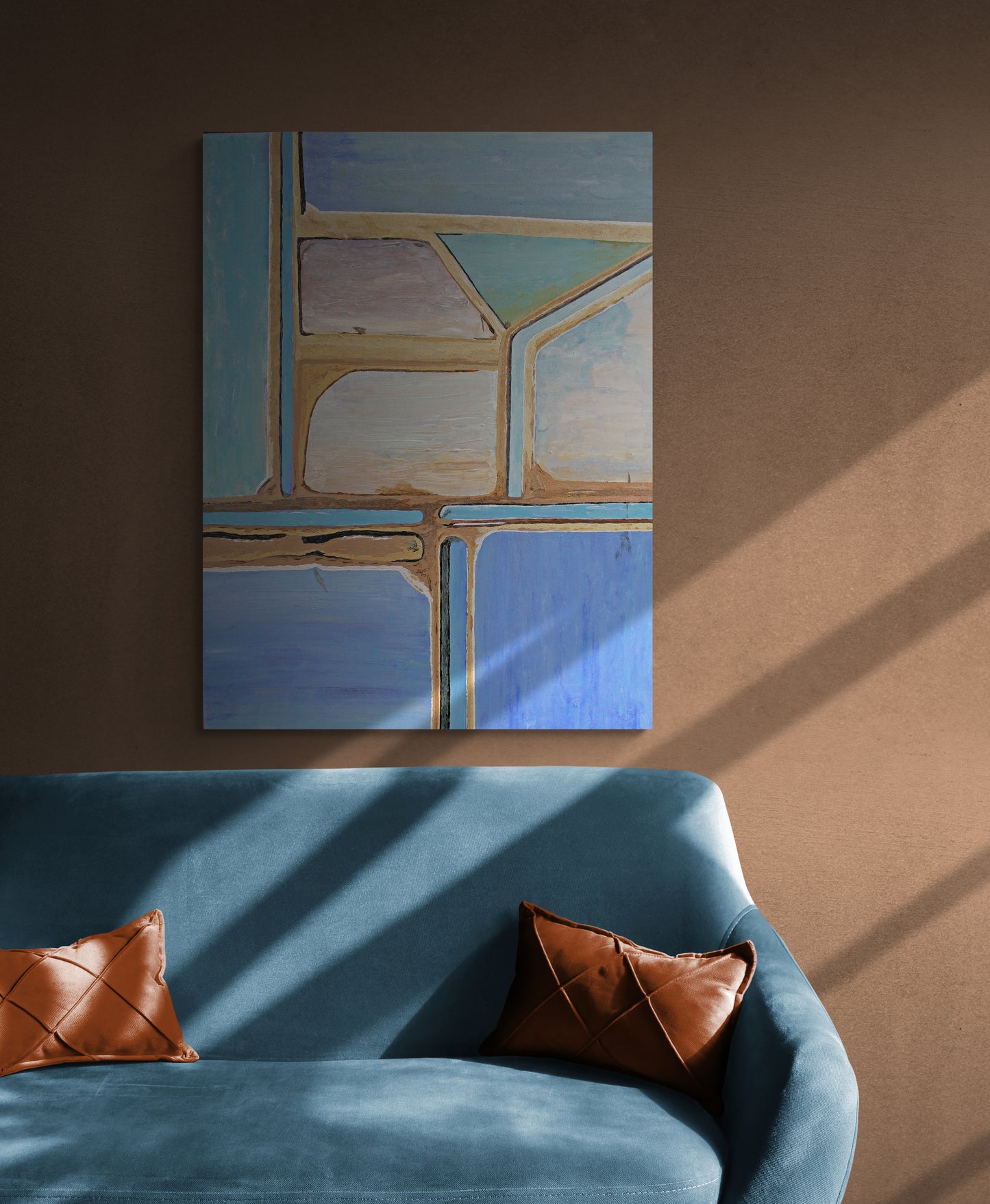 SALT PANS 4 paintings for a natural cool decor.