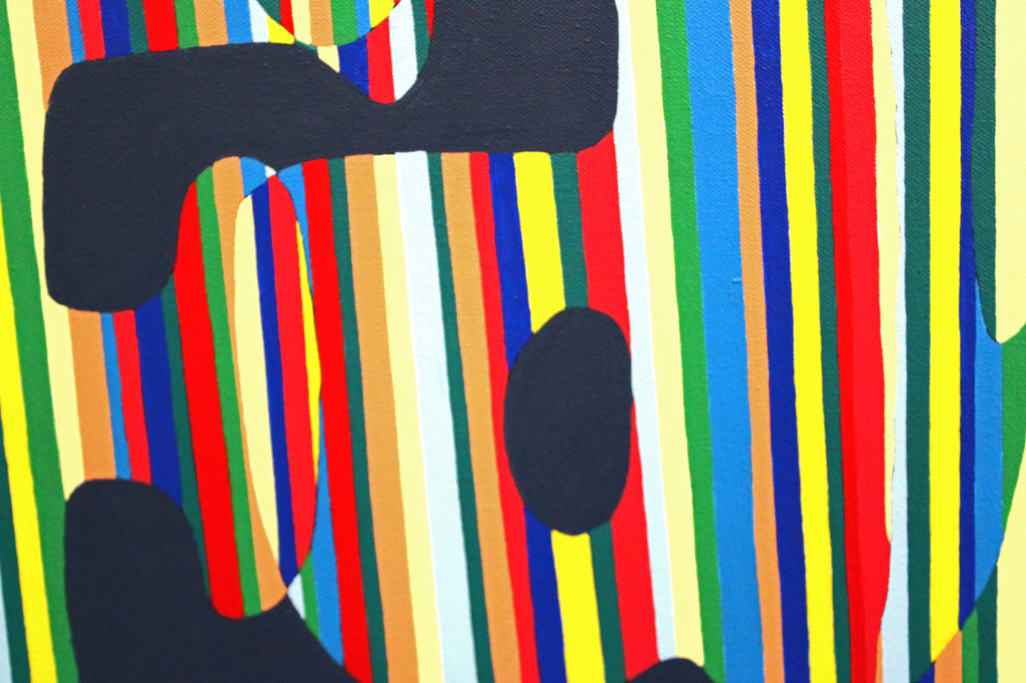 FAME a bold statement abstract painting with strong vibrant colour.