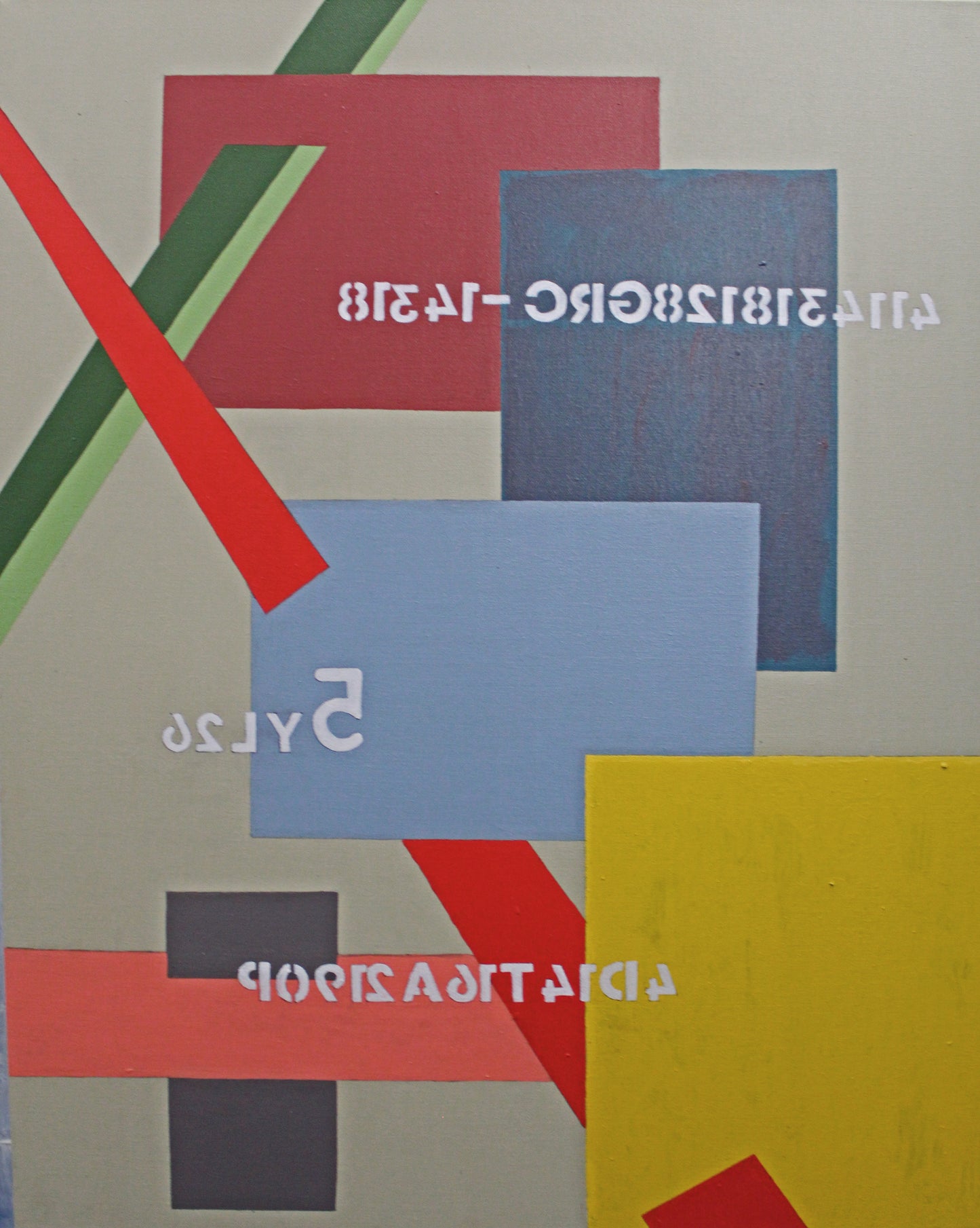 FATE a diptych abstract painting, strong lines and bold form.