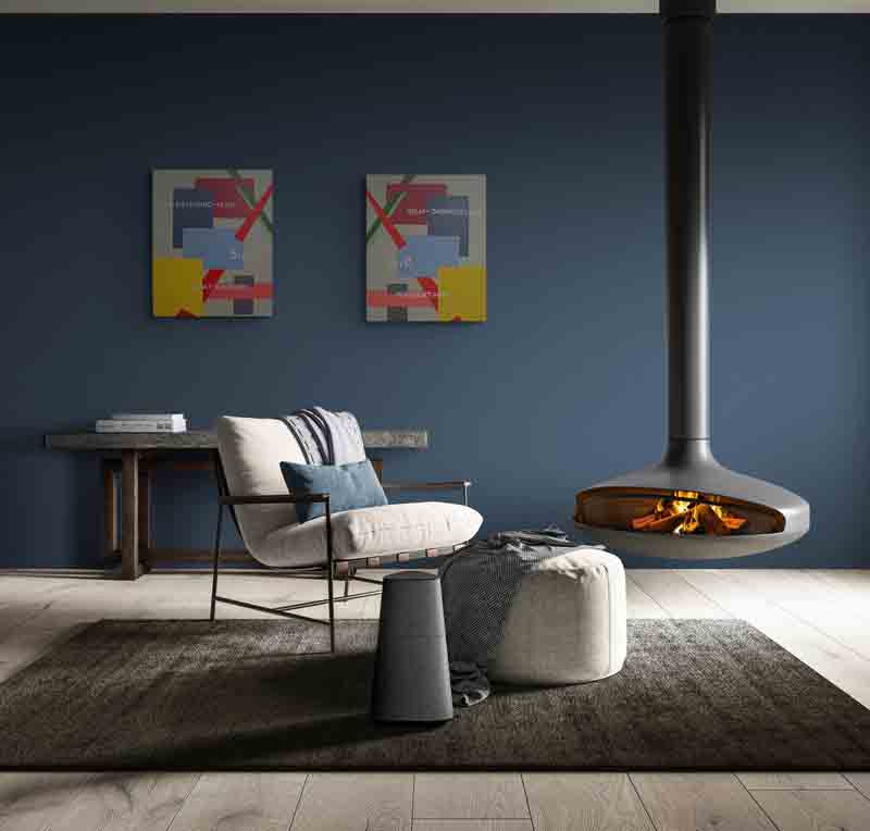 FATE a diptych abstract painting, strong lines and bold form.
