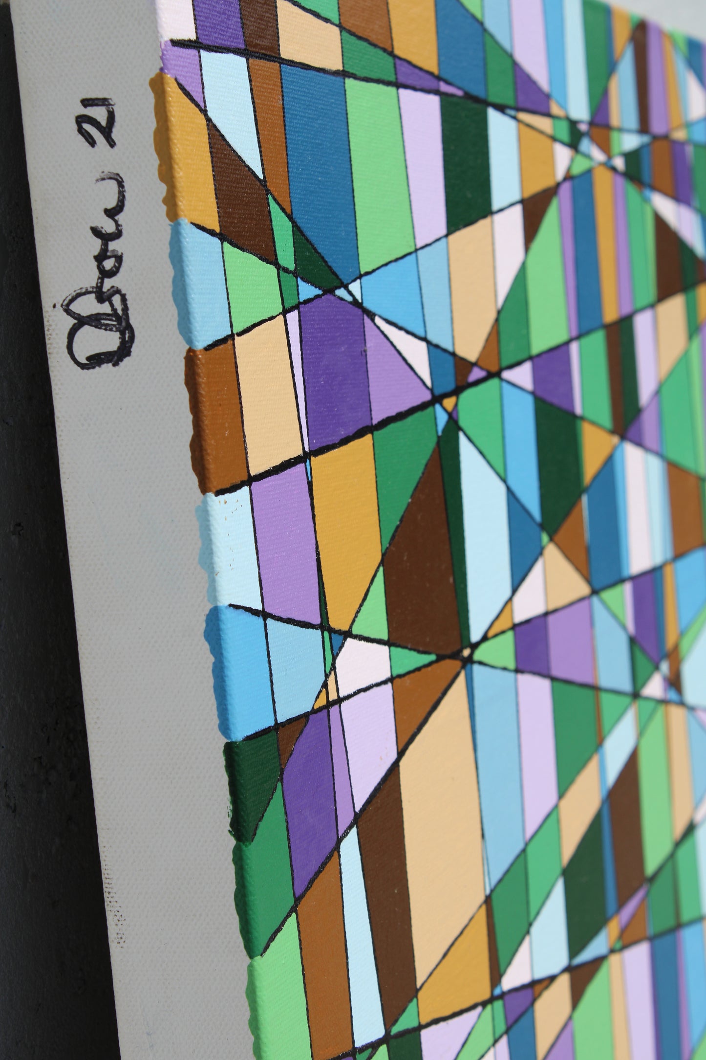 JACARANDA a geometric abstract representation of a glorious jacaranda tree in bloom.