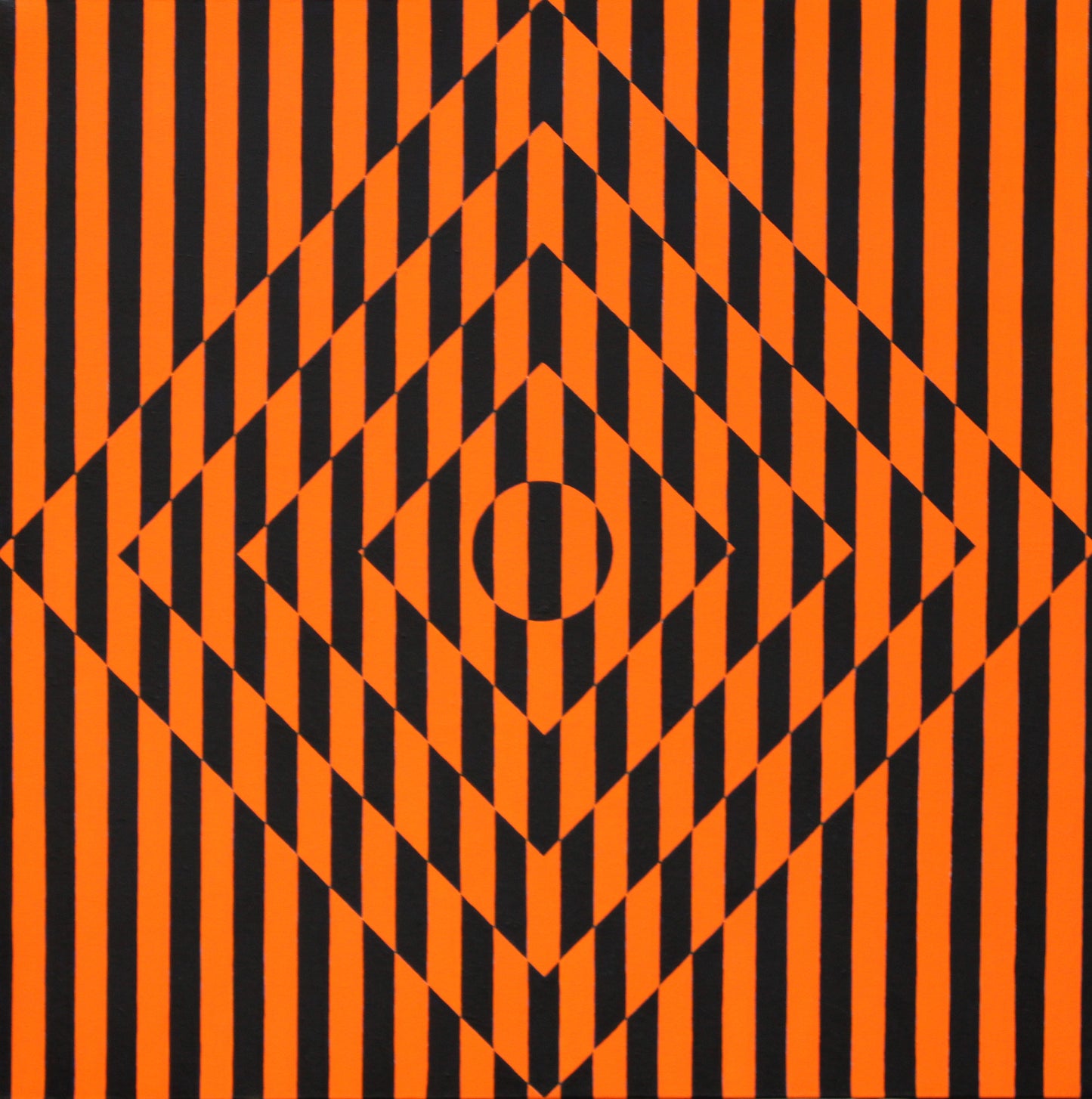 OPTICS 1 a optical geometric abstract in bold blue and orange
