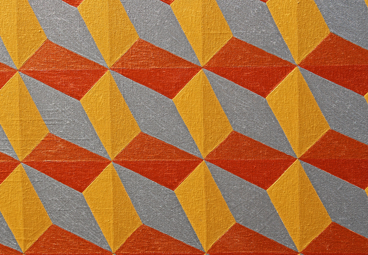 OPTICS 2 metalic paints shimmer over this optical geometric painting.