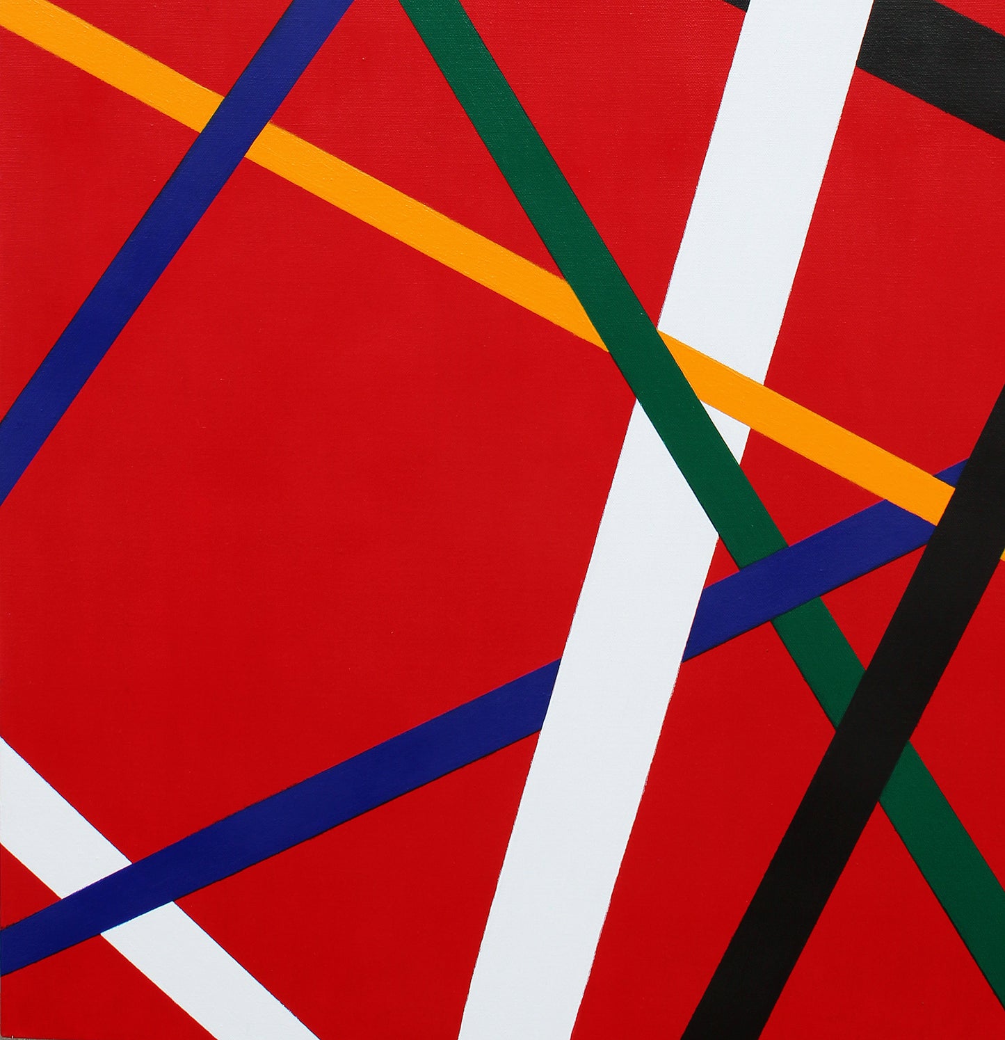RED a geometric abstract painting to add colour into any decor