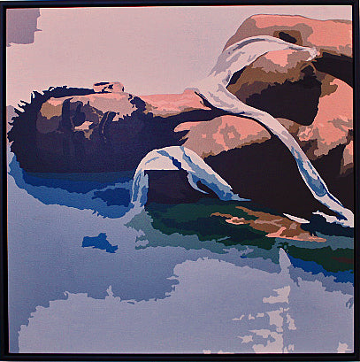 REPOSE SWEAT an abstract portrait that captures a moment of relaxation after a period of heavy exertion.