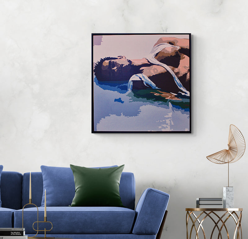 REPOSE SWEAT an abstract portrait that captures a moment of relaxation after a period of heavy exertion.