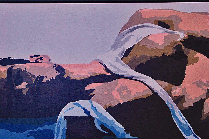 REPOSE SWEAT an abstract portrait that captures a moment of relaxation after a period of heavy exertion.