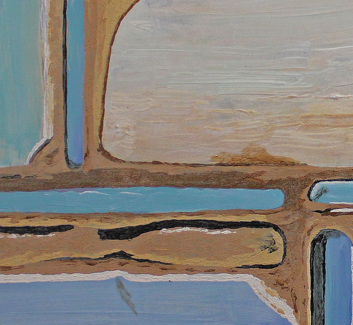 SALT PANS 4 paintings for a natural cool decor.