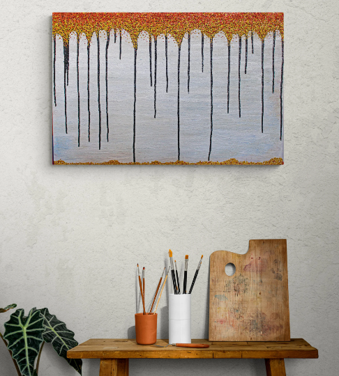 ABSCISSION 2 The rustle of autumn leaves. An autumn abstract landscape artwork.