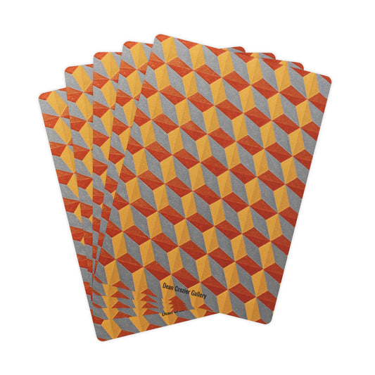 OPTICS 2 Abstract Stacked Cubes Art Print — Optical Illusion Poker Cards Design