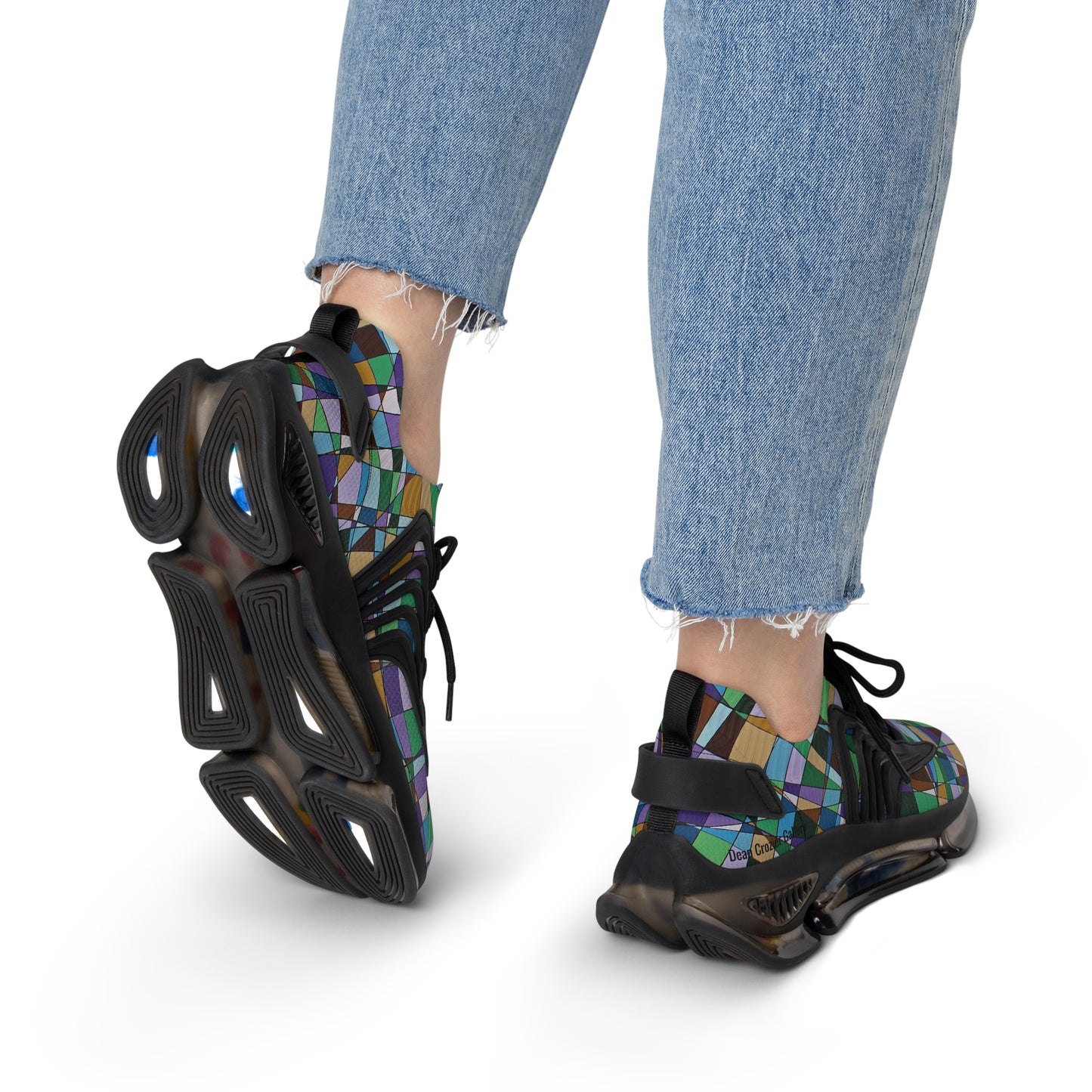 Jacaranda  Women's Mesh Sneakers — light casual purples  in this abstract floral design