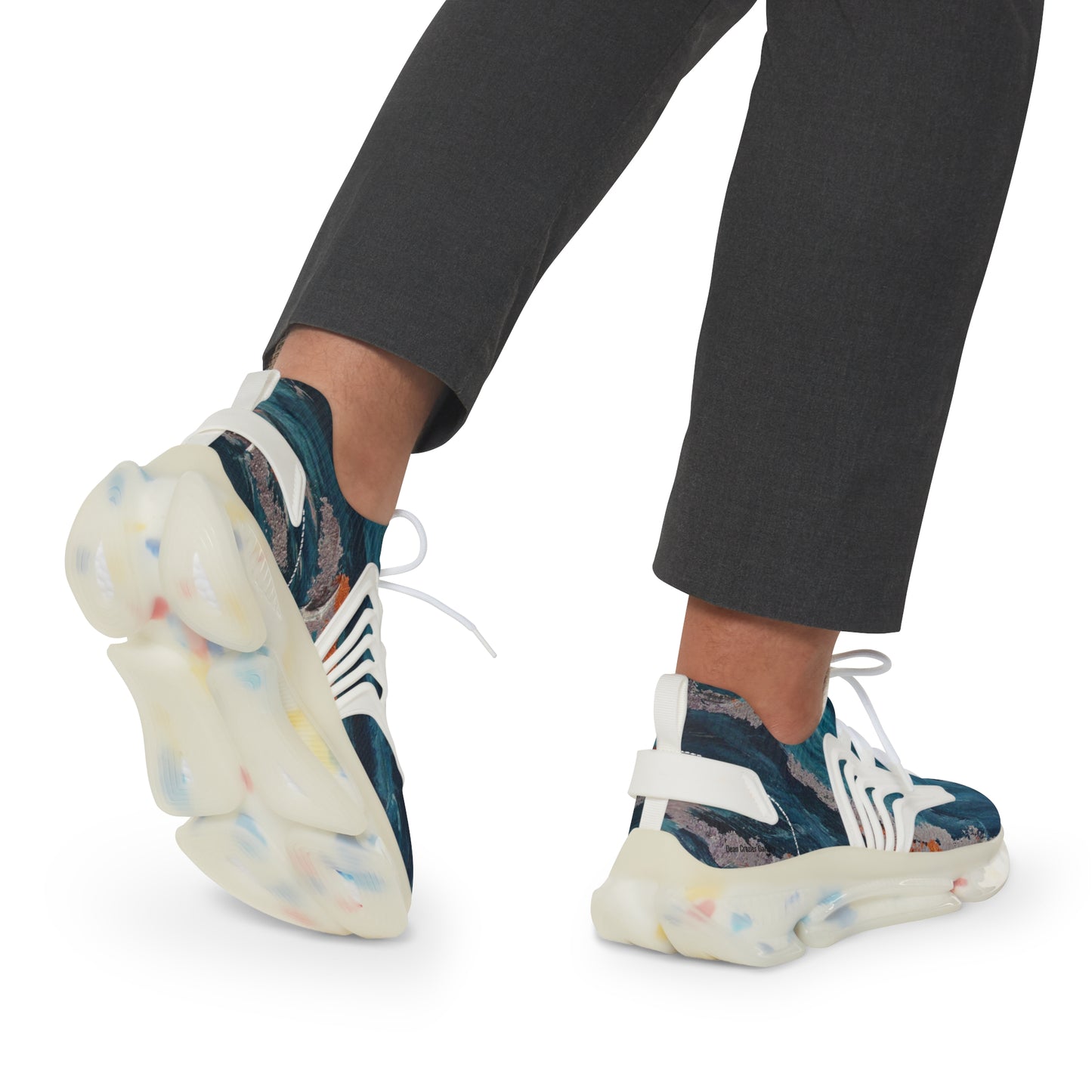 SILVER STREAK a blue & silver abstract mesh sneakers — electric streaks blend with this statement men's sneaker.