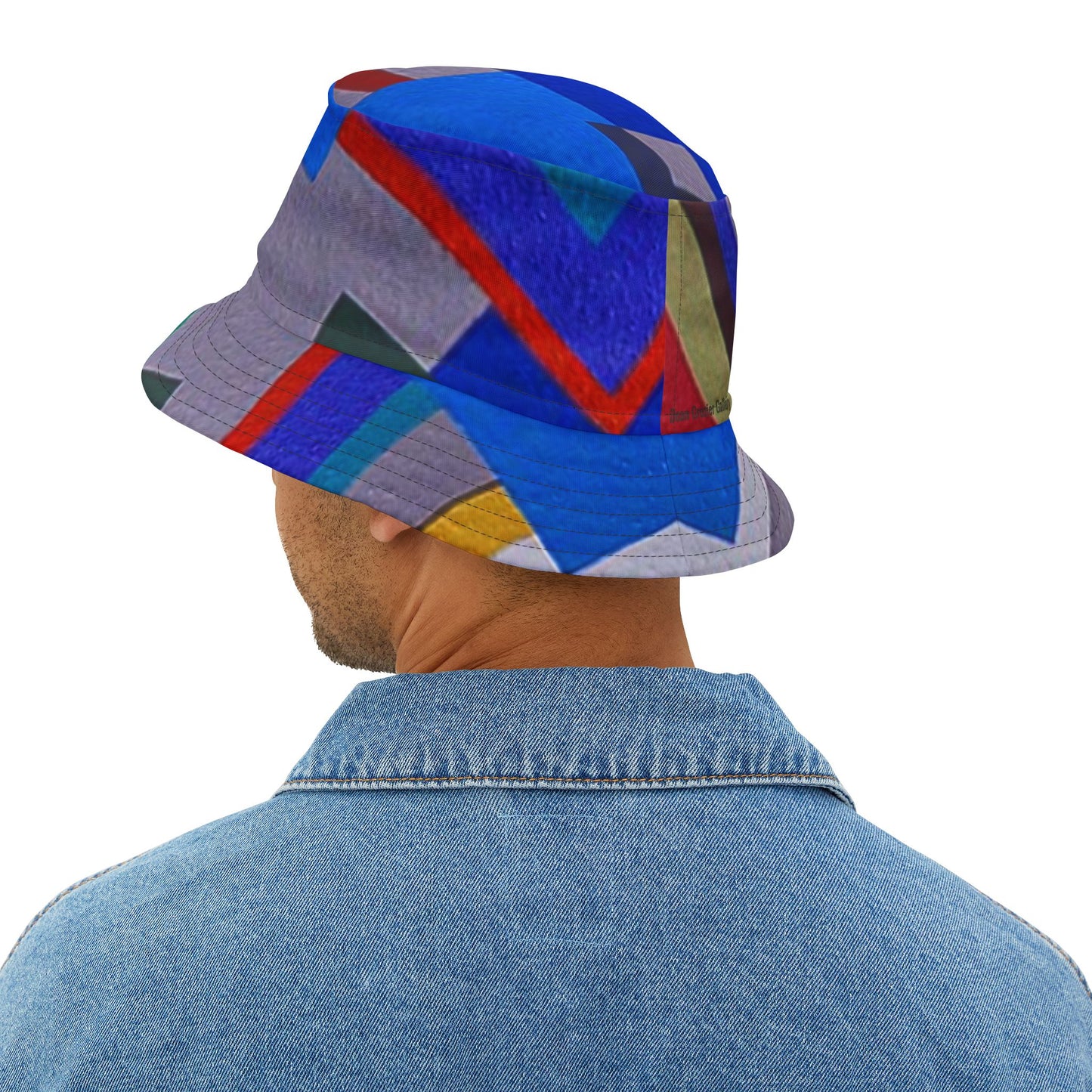 Abstract Colour block Bucket Hat — Bold Geometric Streetwear by artist Dean Crozier