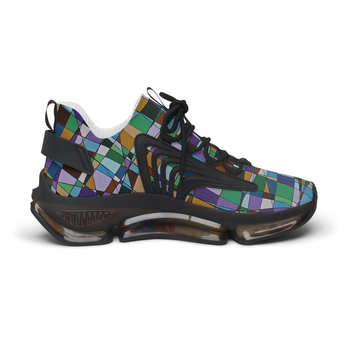 Jacaranda  Women's Mesh Sneakers — light casual purples  in this abstract floral design