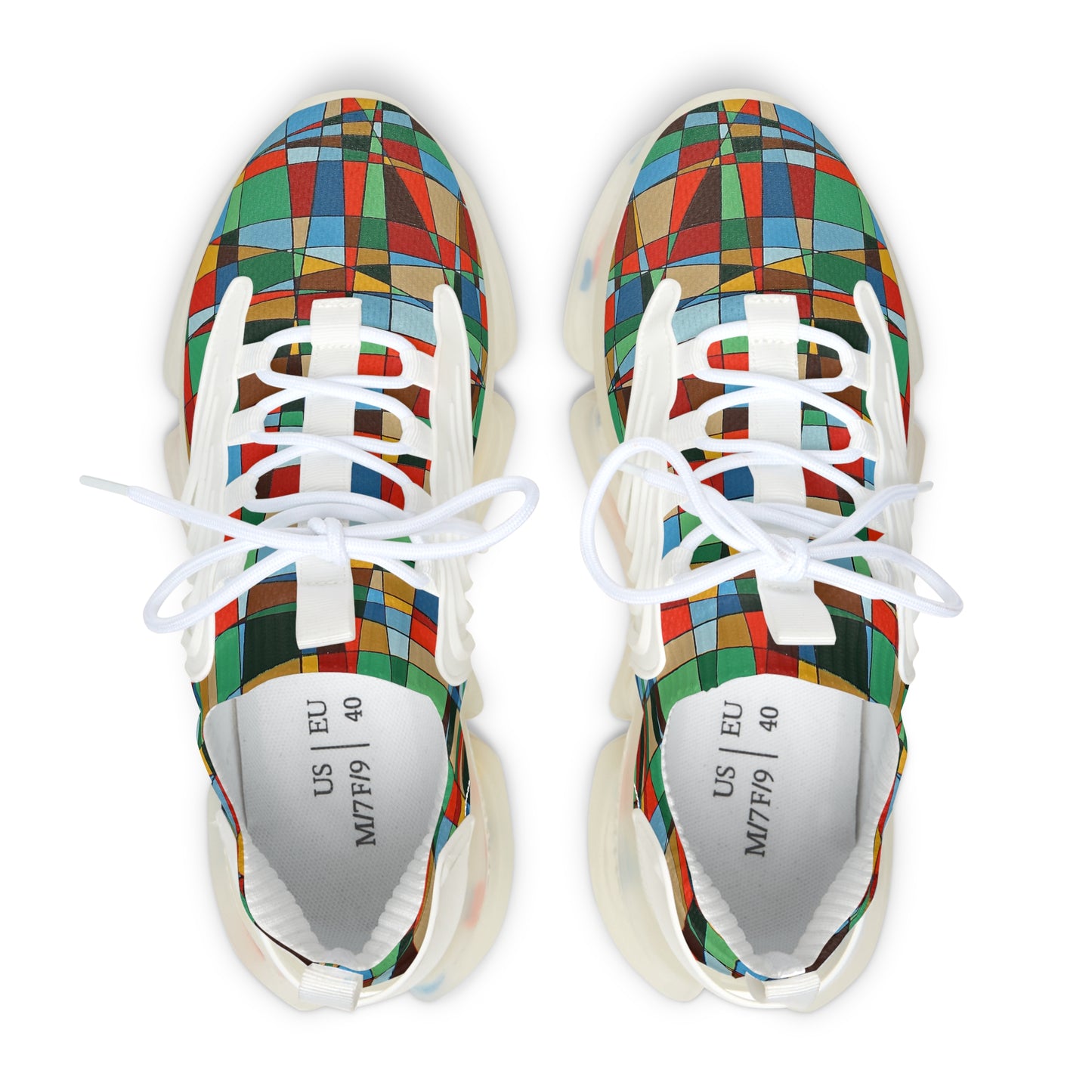 POINCIANA bloom mesh sneakers — a geometric floral spring design by Dean Crozier