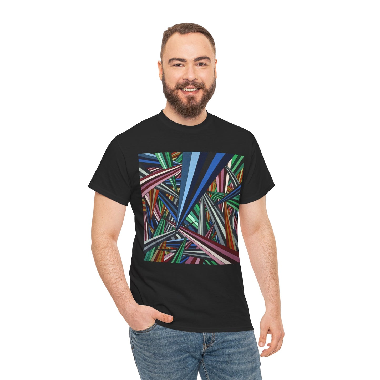 ANXIETY a bold abstract artwork by Dean Crozier on a great art T-shirt.