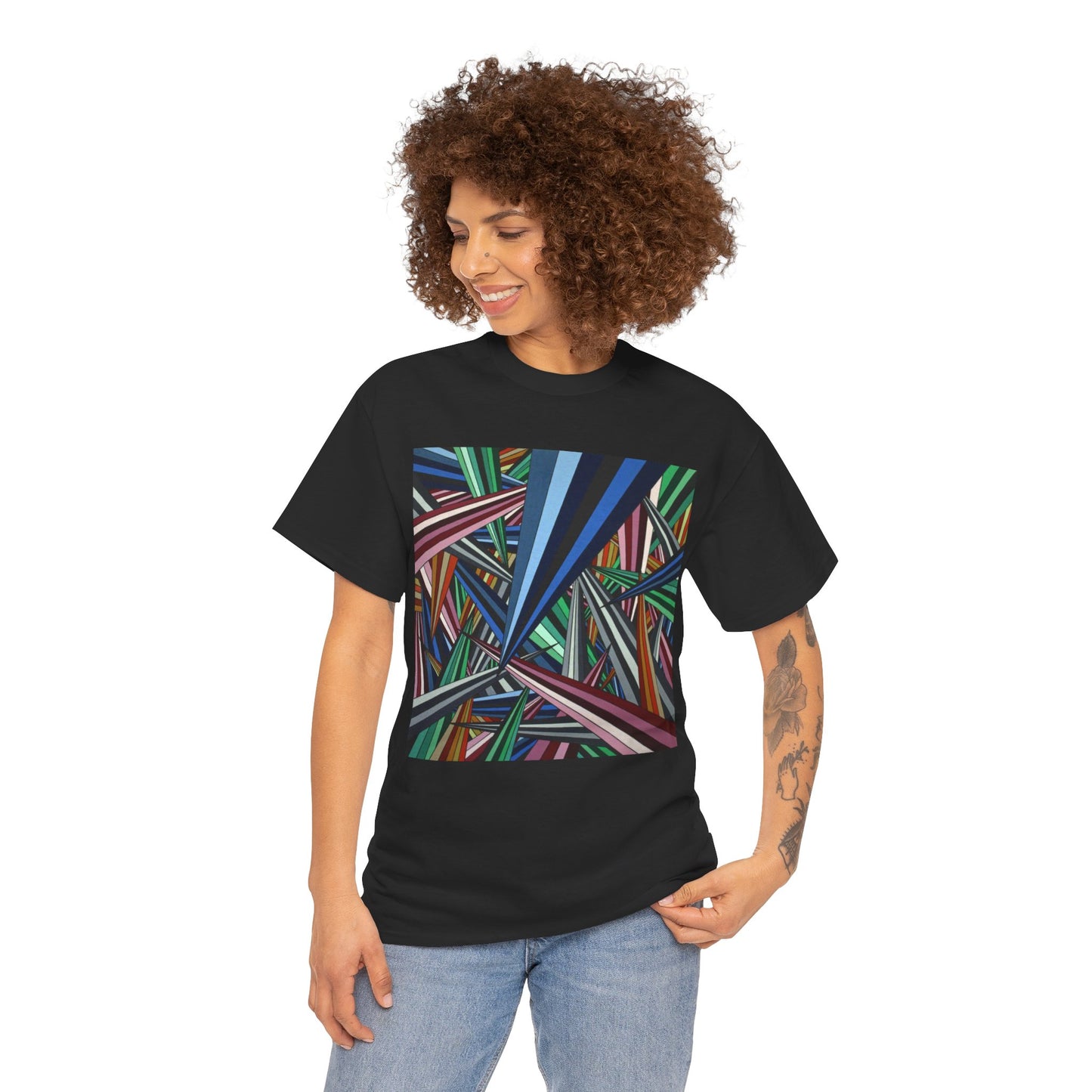 ANXIETY a bold abstract artwork by Dean Crozier on a great art T-shirt.