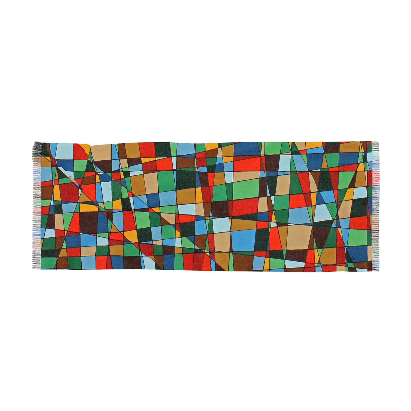 POINCIANA floral scarf —a geometric canopy art scarf depicting the artwork of Dean Crozier