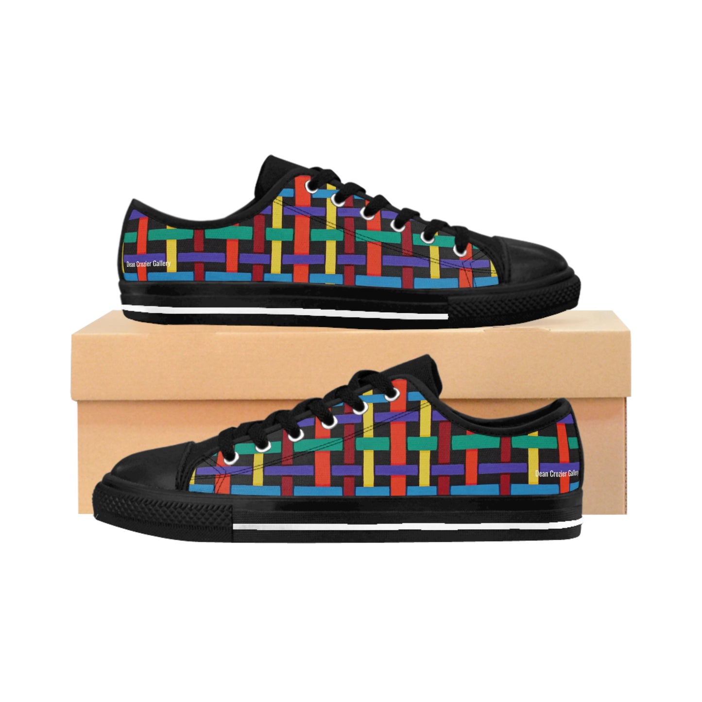 Colorful woven pattern women's sneakers - casual sneakers featuring a detail from the artwork RIBBON