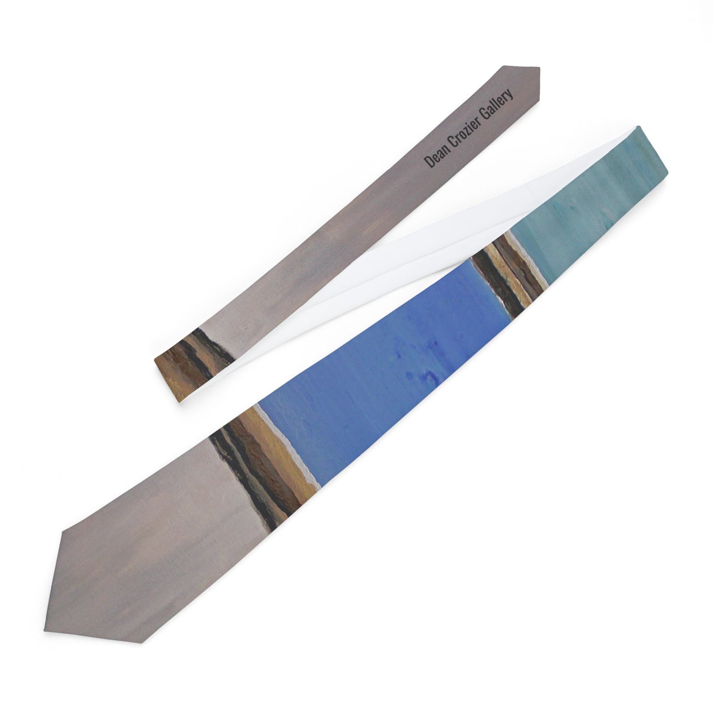 SALT PANS 1 by artist Dean Crozier feature the Western Australia blue evaporative pools on this stylish necktie