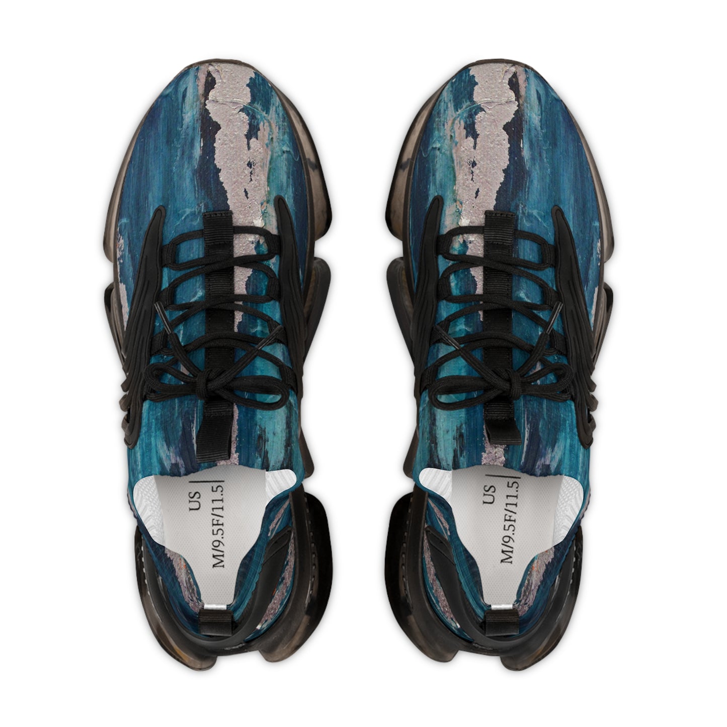 SILVER STREAK a blue & silver abstract mesh sneakers — electric streaks blend with this statement men's sneaker.