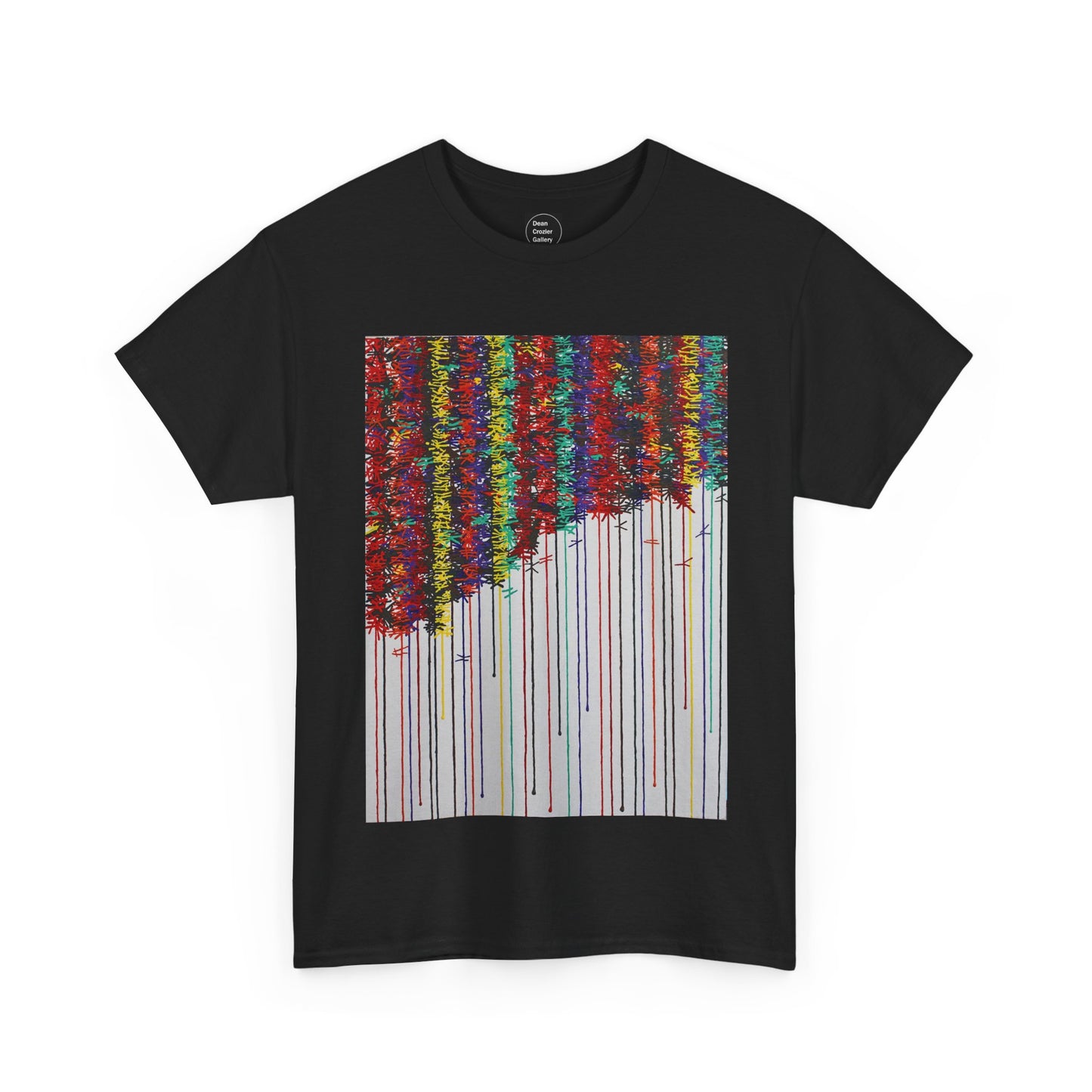 KNOT is an exploration of the bonds that tie a friendship together over time. Painted in bold strong colours that drip down the canvas on this joyful art T-shirt.