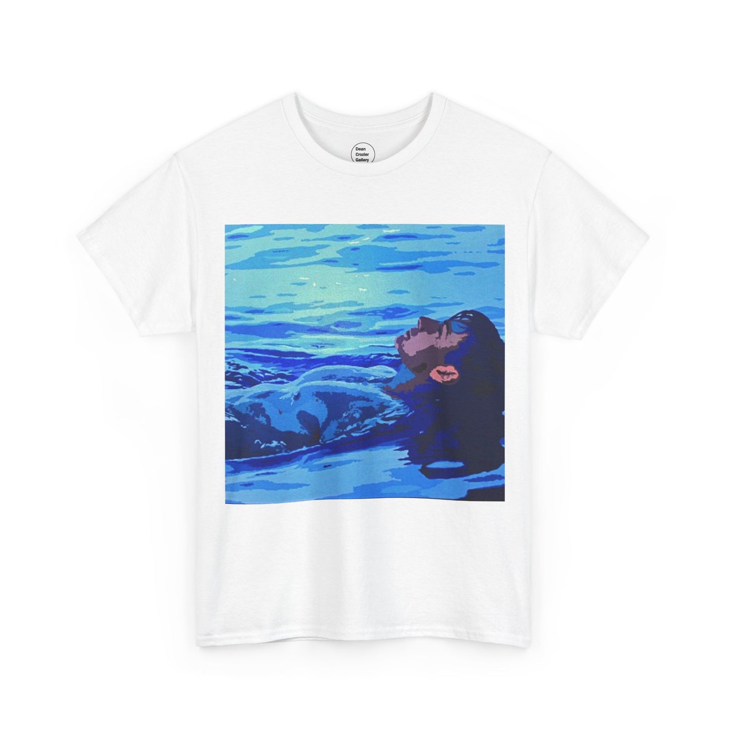 REPOSE - WATER this T-shirt features a male figure floats on a pool of cool water in this abstract portrait from the Dean Crozier Gallery.