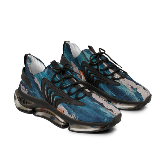 SILVER STREAK a blue & silver abstract mesh sneakers — electric streaks blend with this statement men's sneaker.