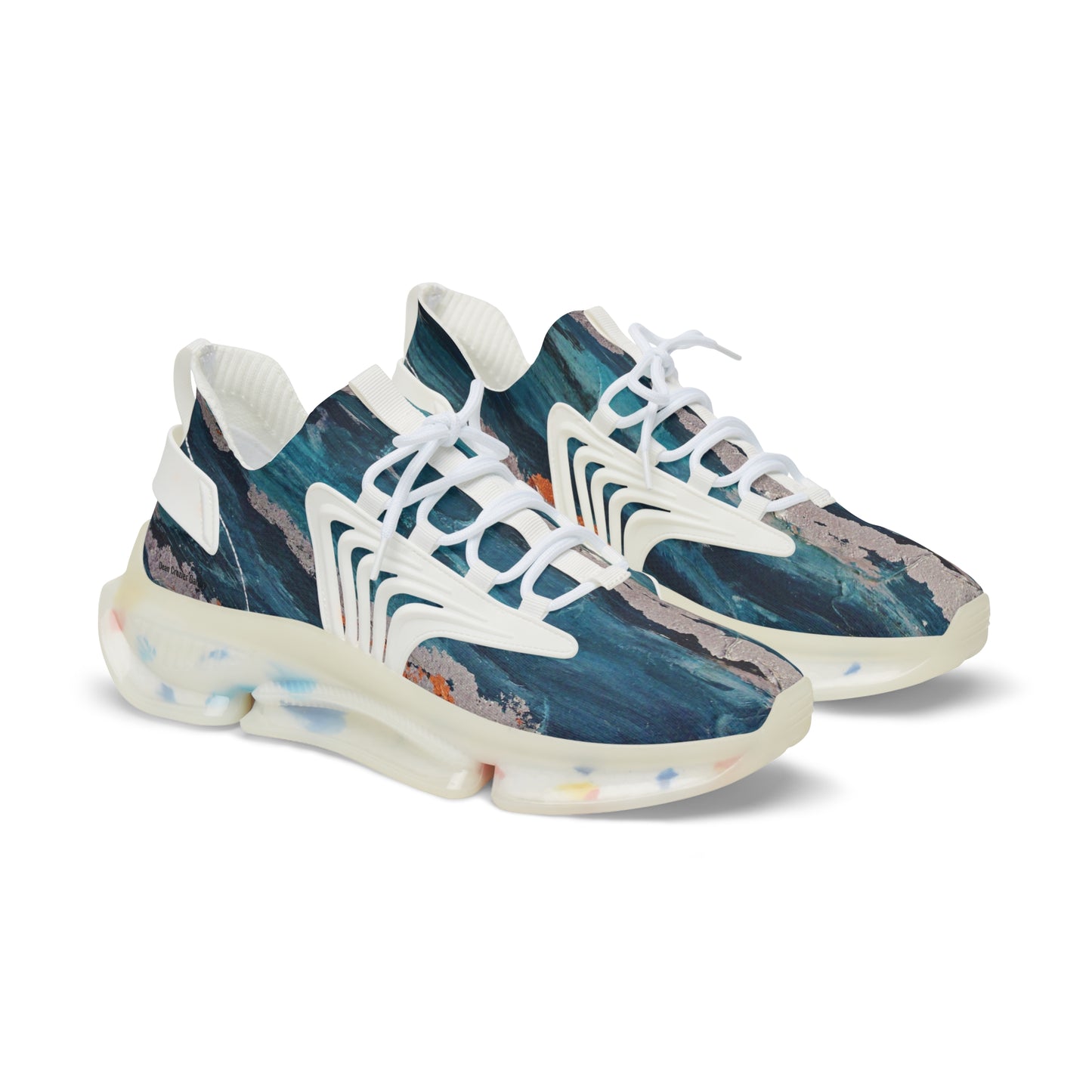 SILVER STREAK a blue & silver abstract mesh sneakers — electric streaks blend with this statement men's sneaker.