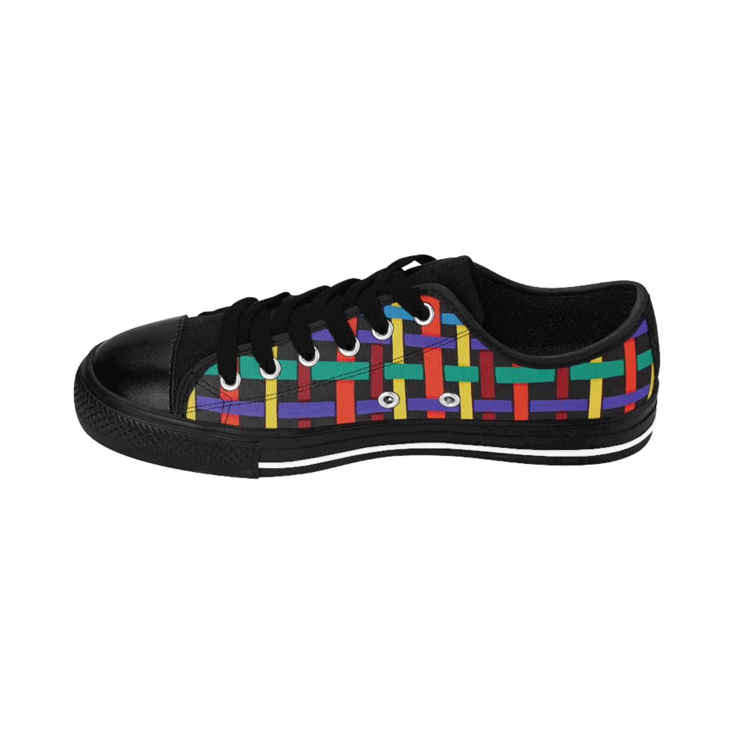 Colorful woven pattern women's sneakers - casual sneakers featuring a detail from the artwork RIBBON