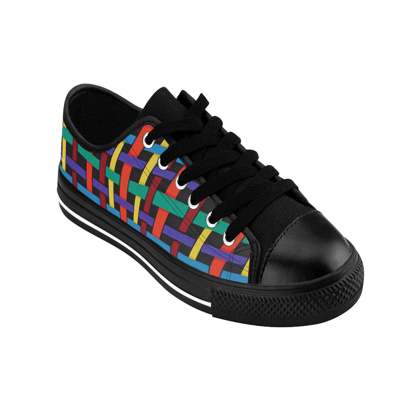 Colorful woven pattern women's sneakers - casual sneakers featuring a detail from the artwork RIBBON
