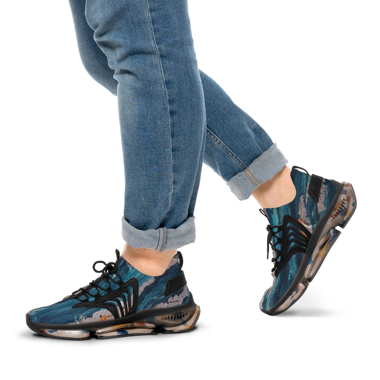 SILVER STREAK a blue & silver abstract mesh sneakers — electric streaks blend with this statement men's sneaker.