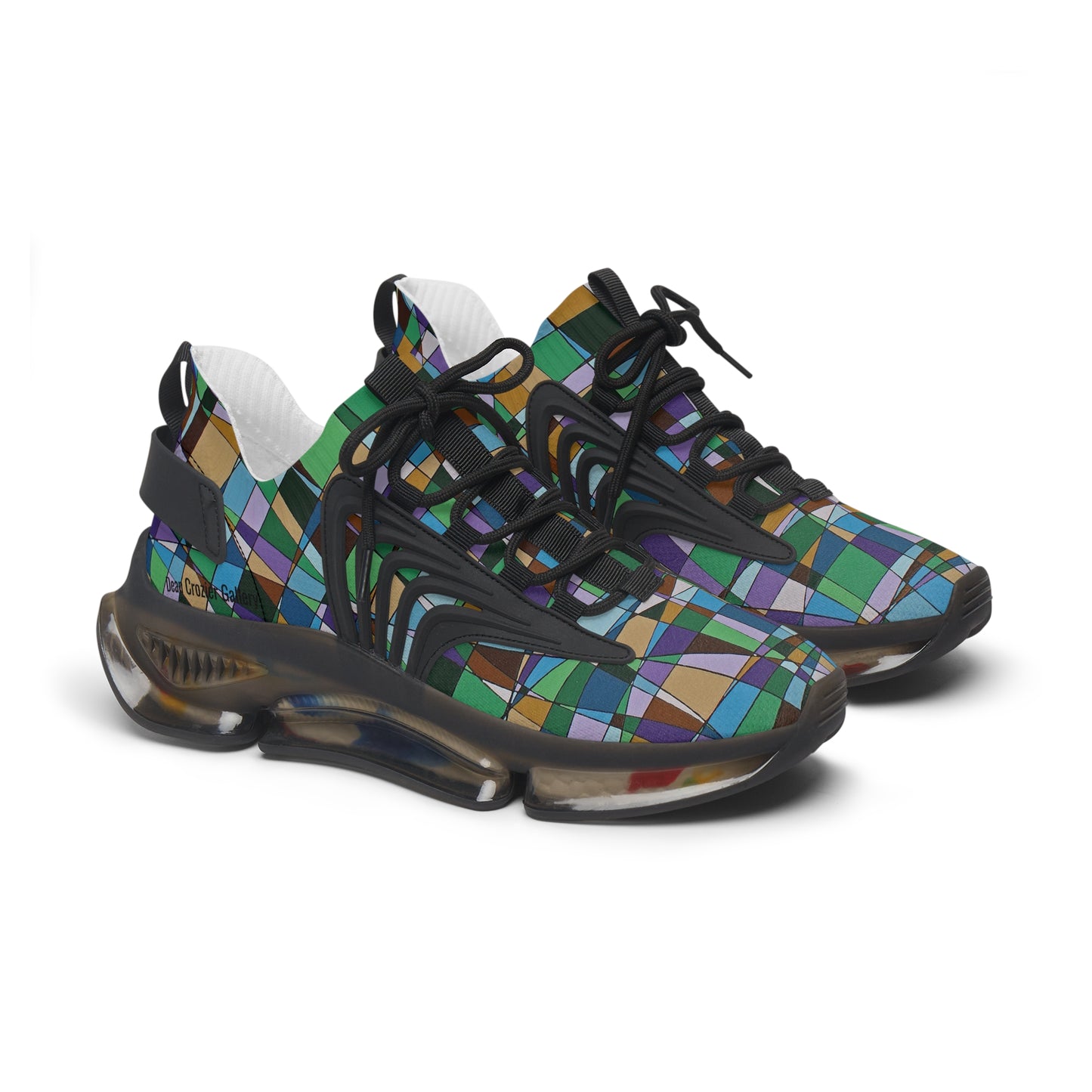Jacaranda  Women's Mesh Sneakers — light casual purples  in this abstract floral design