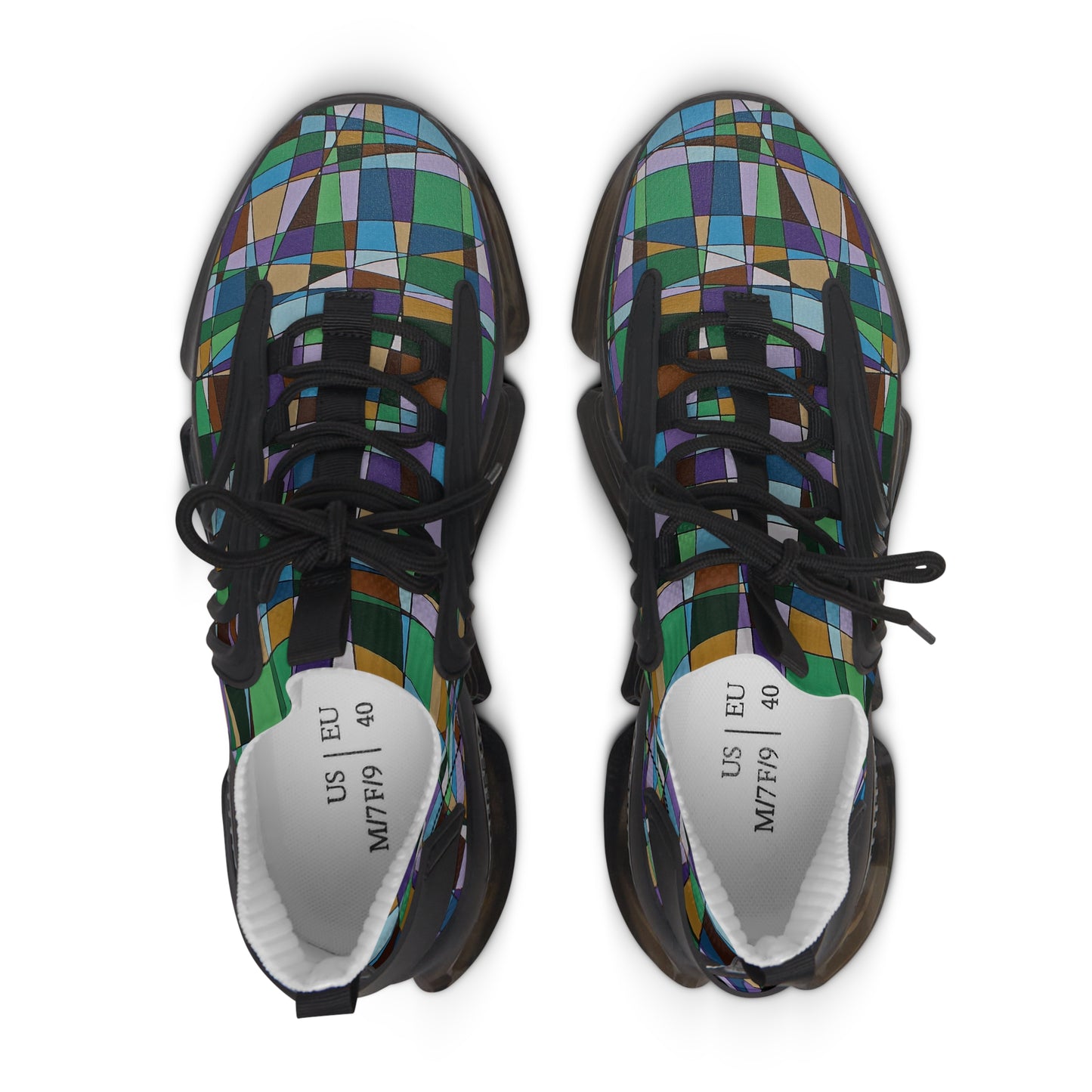 Jacaranda  Women's Mesh Sneakers — light casual purples  in this abstract floral design
