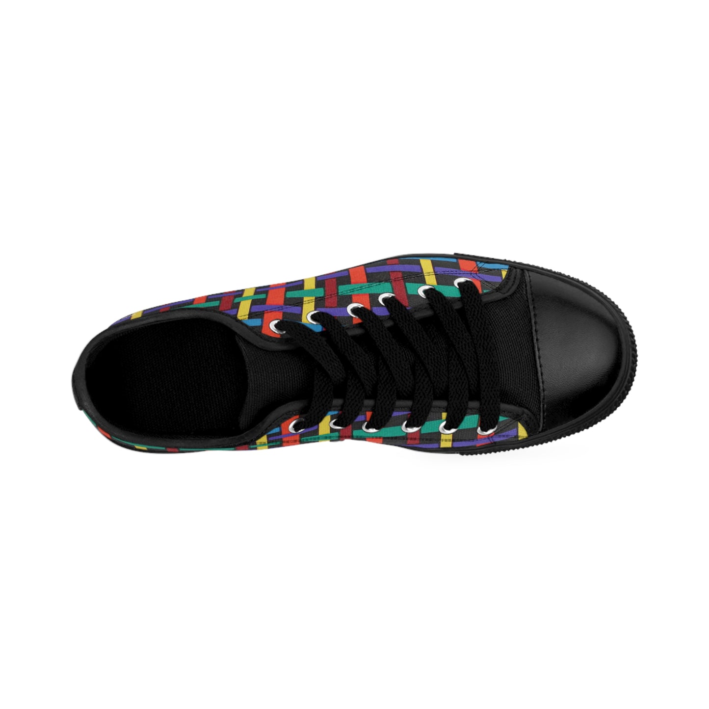 Colorful woven pattern women's sneakers - casual sneakers featuring a detail from the artwork RIBBON