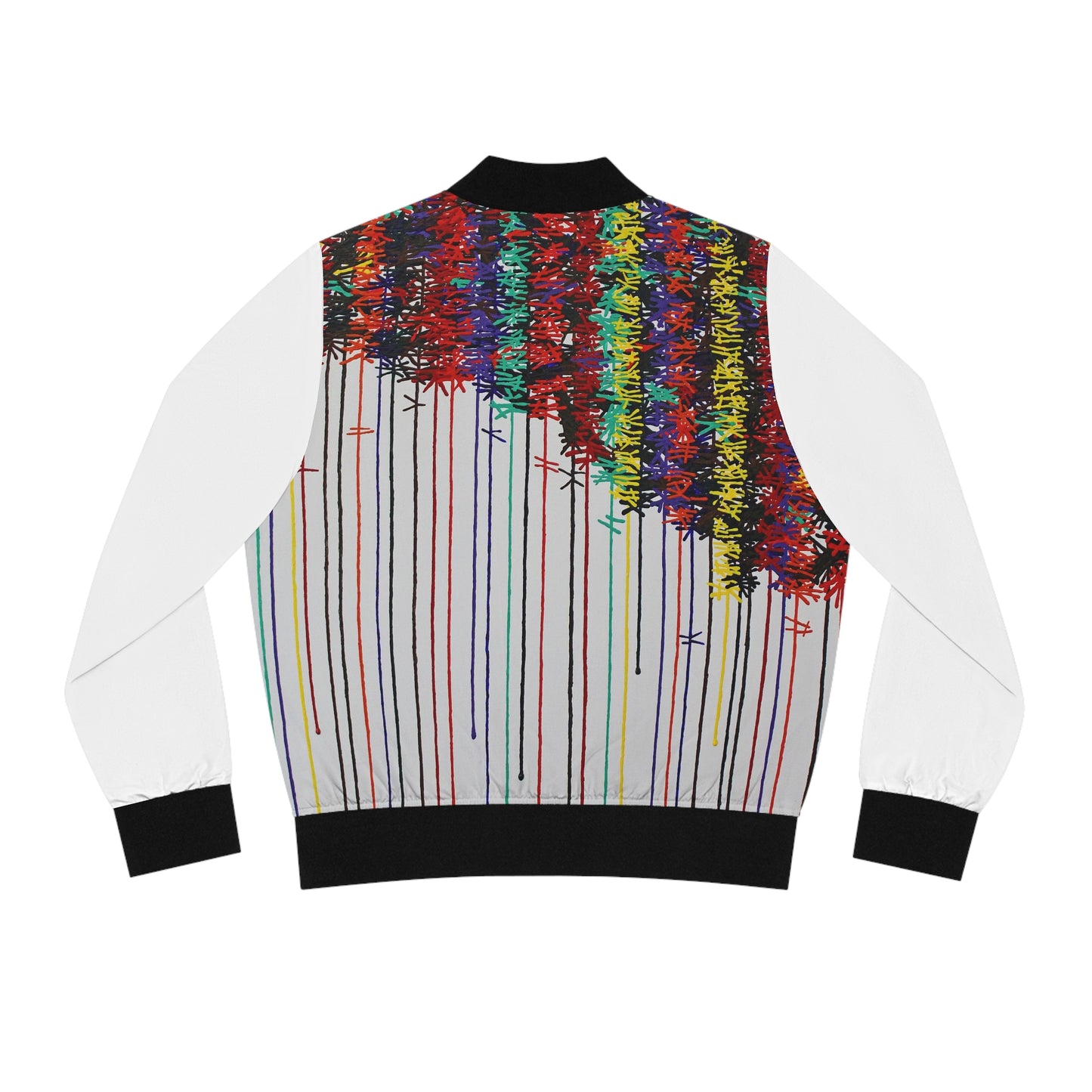 KNOT a painting exploring memory on this art women's bomber jacket —designed by artist Dean Crozier