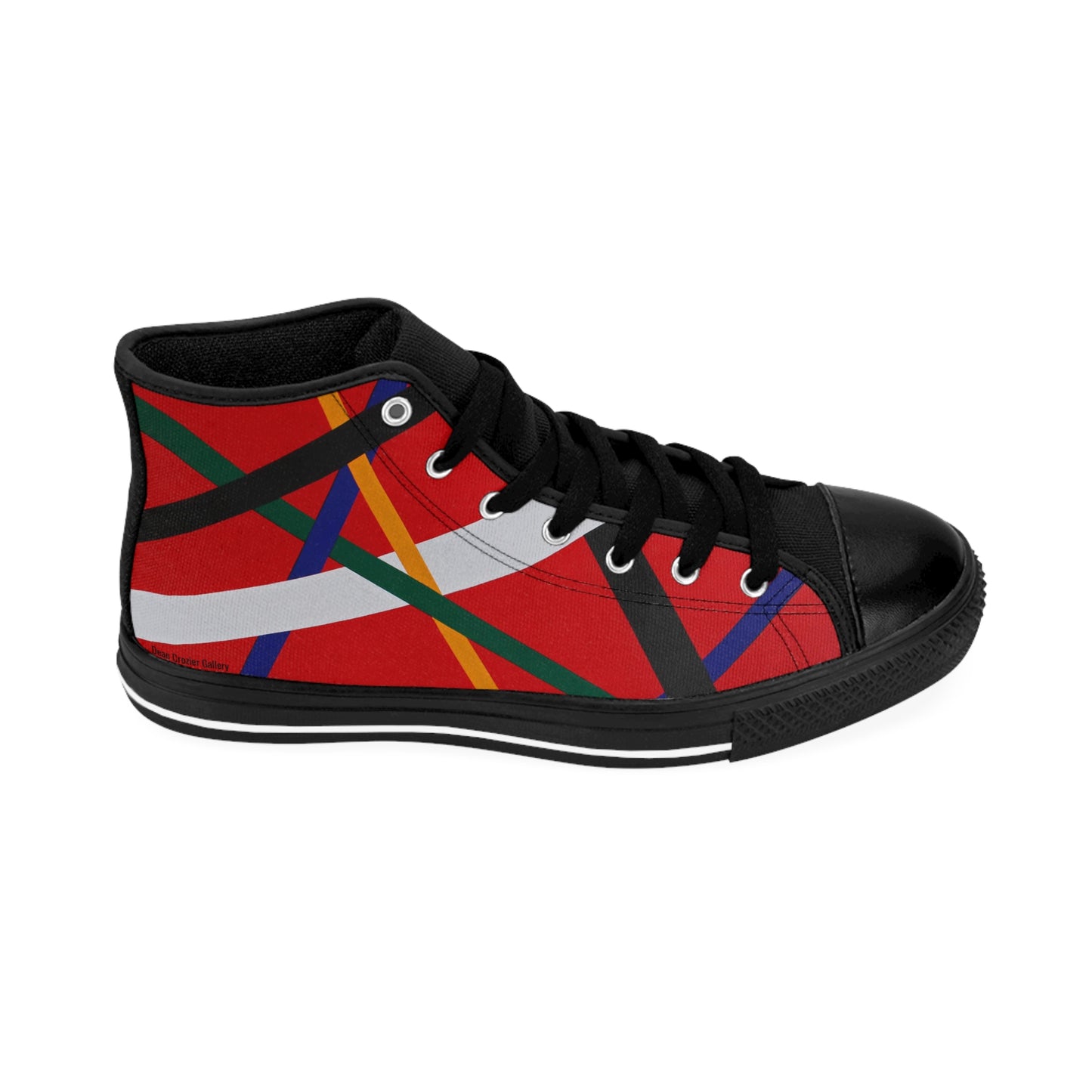 Men's Classic Sneakers — a bold geometric image from the painting RED by Dean Crozier