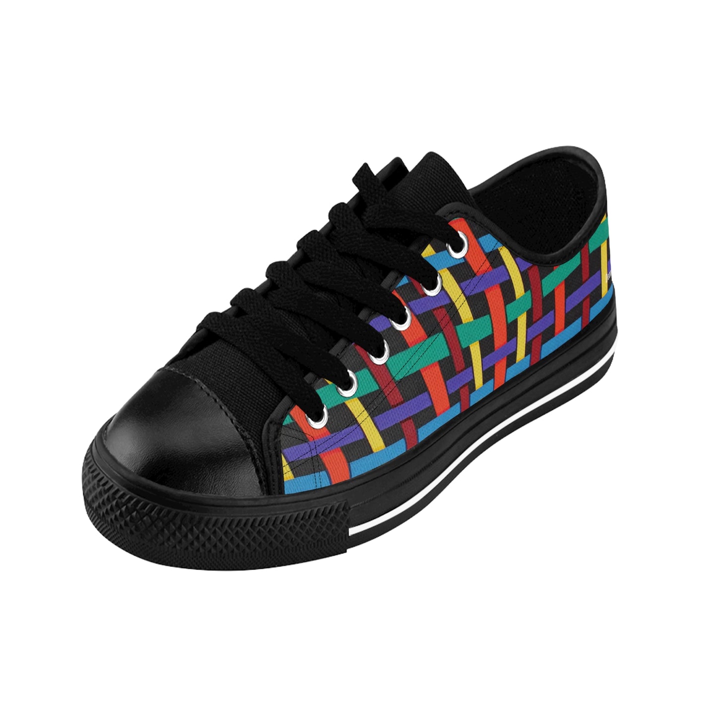 Colorful woven pattern women's sneakers - casual sneakers featuring a detail from the artwork RIBBON