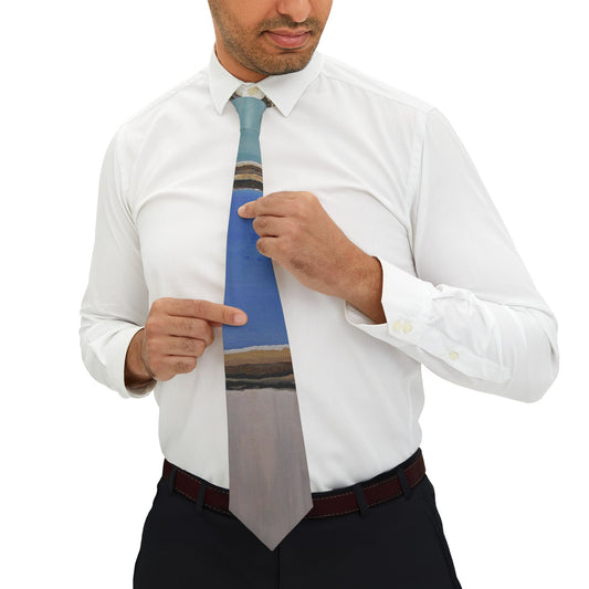 SALT PANS 1 by artist Dean Crozier feature the Western Australia blue evaporative pools on this stylish necktie