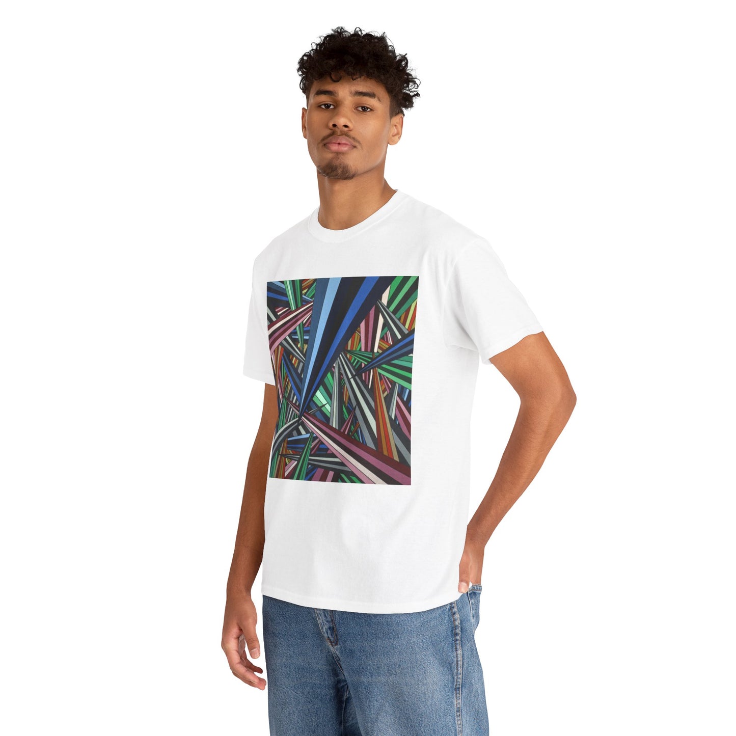 ANXIETY a bold abstract artwork by Dean Crozier on a great art T-shirt.