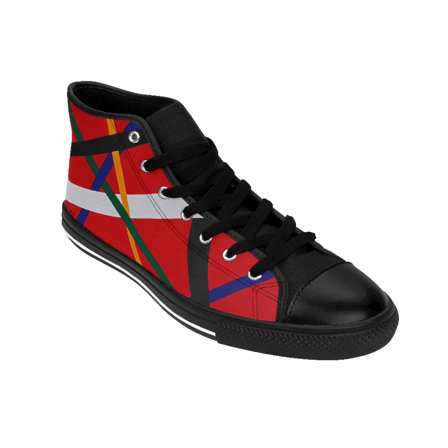 Men's Classic Sneakers — a bold geometric image from the painting RED by Dean Crozier
