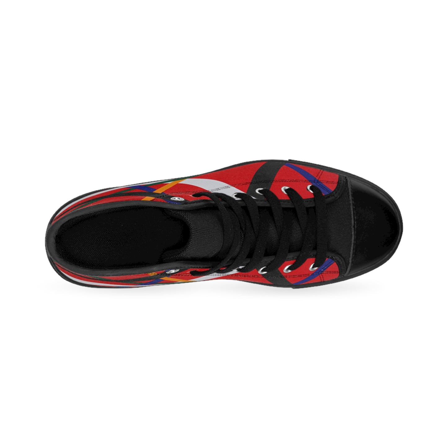Men's Classic Sneakers — a bold geometric image from the painting RED by Dean Crozier