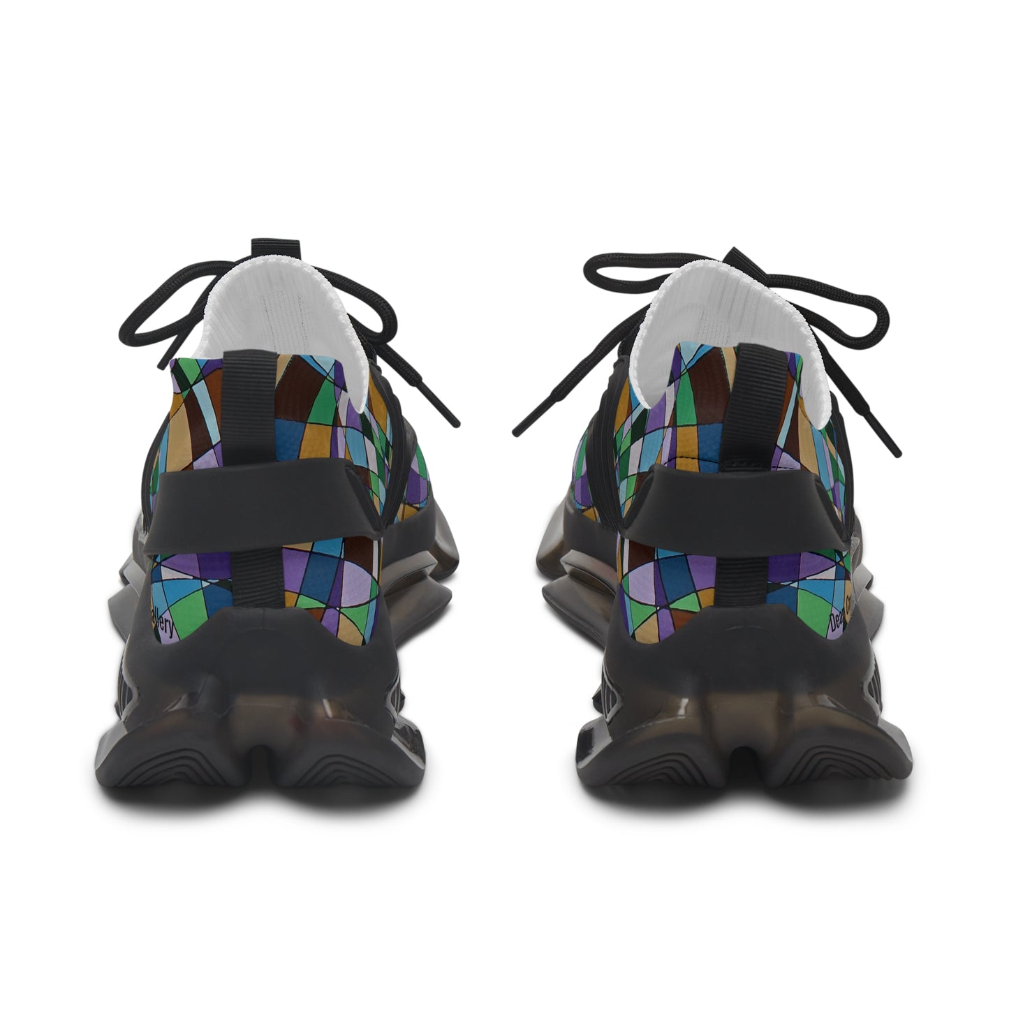 Jacaranda  Women's Mesh Sneakers — light casual purples  in this abstract floral design